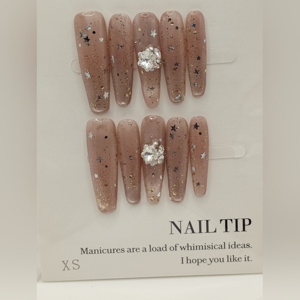 Glitter Star Nail Tips 🎁